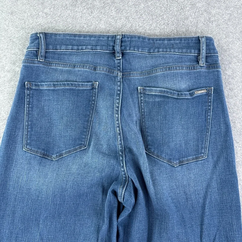 White House Black Market Jeans Womens 12 Blue Wide Leg High Rise Soft Stretch